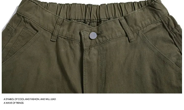 Casual cropped wide-leg shorts in apricot colour with a loose fit and mid-rise elasticated waistband