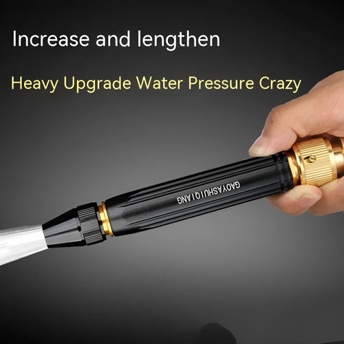Black diamond car washing gun showing pagoda and nipple nozzle options with alloy and plastic body construction