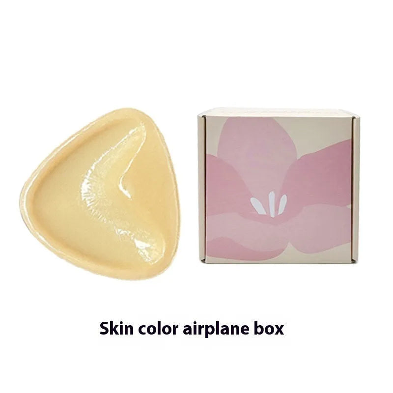 Double sided adhesive silicone bra inserts for push up lift in nude shades, reusable and water resistant