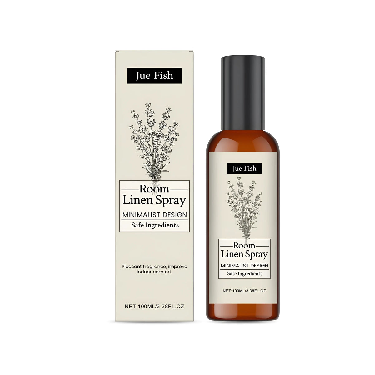 100ml clear bottle lavender indoor fragrance spray with spray nozzle.