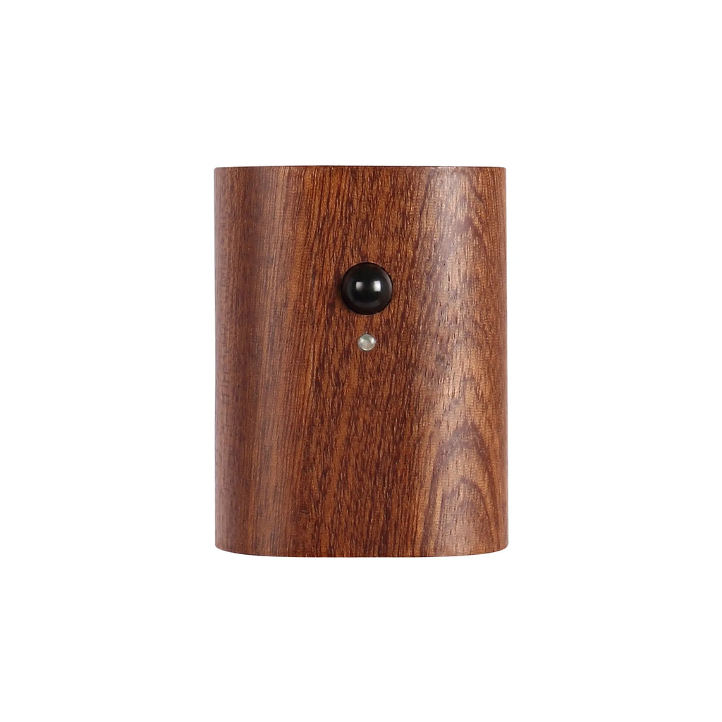 Solid wood pattern linkage human body induction LED light with warm white glow, Sapele finish