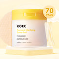 KOEC turmeric glycolic acid cotton cloth 70 count box with tweezers