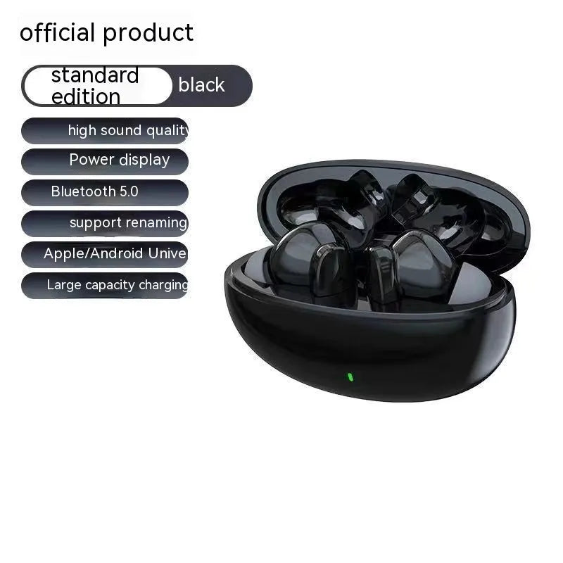S90 White wireless Bluetooth earphones in-ear with noise reduction digital display and breathing light