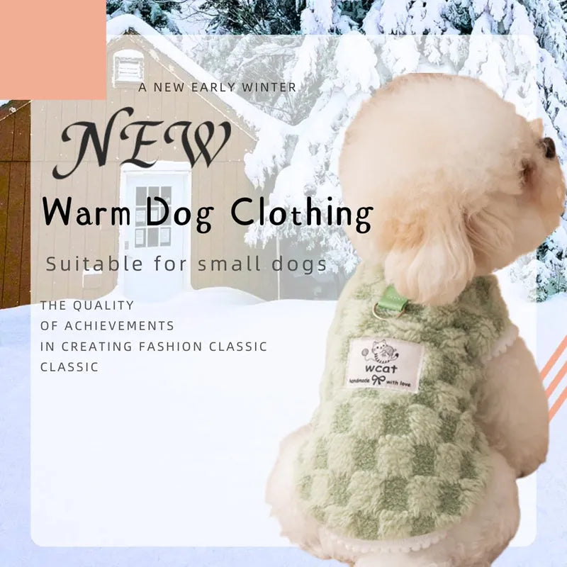Korean autumn winter dog hoodie with cartoon bear design, green, for small medium pets