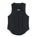 Men's quick-dry vest in solid colour polyester fibre with round hem for sports and summer use