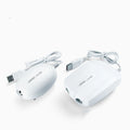 White aquarium air pump mini compressor with ABS shell, single outlet, steel clip, and air stone