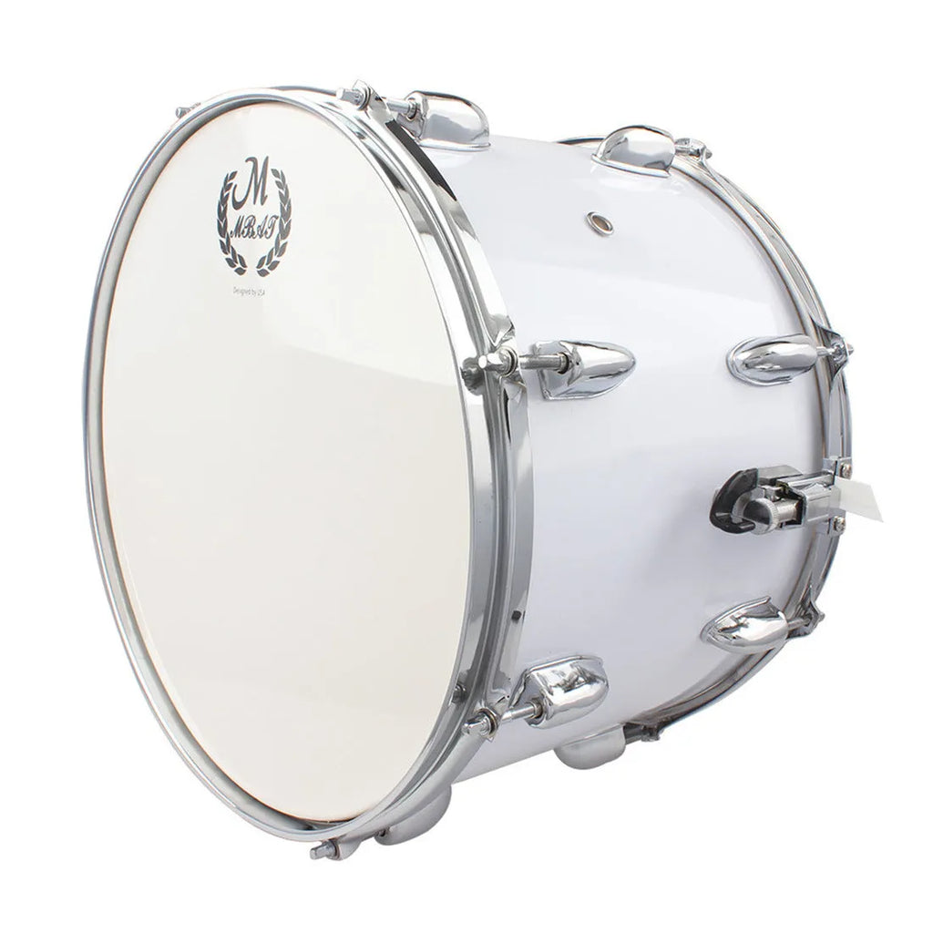 Mebet 14-inch white stainless steel adjustable snare drum with strap and drum stick