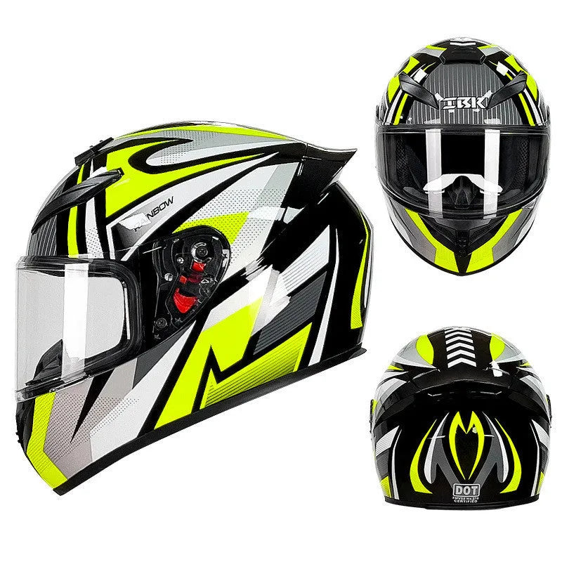 Grey and yellow ABS motorcycle helmet for commuting available in six sizes