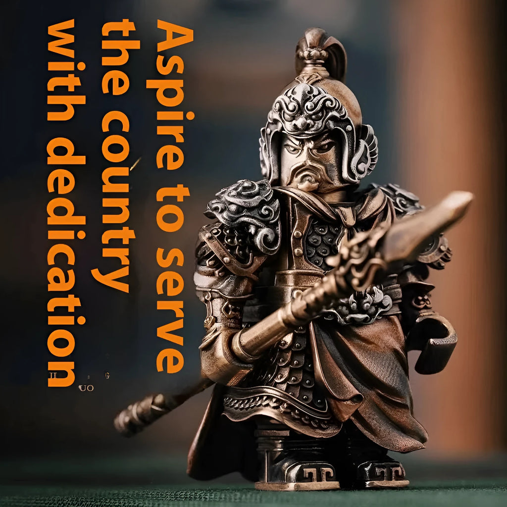Copper national wind desktop ornament with brass handles traditional Chinese style