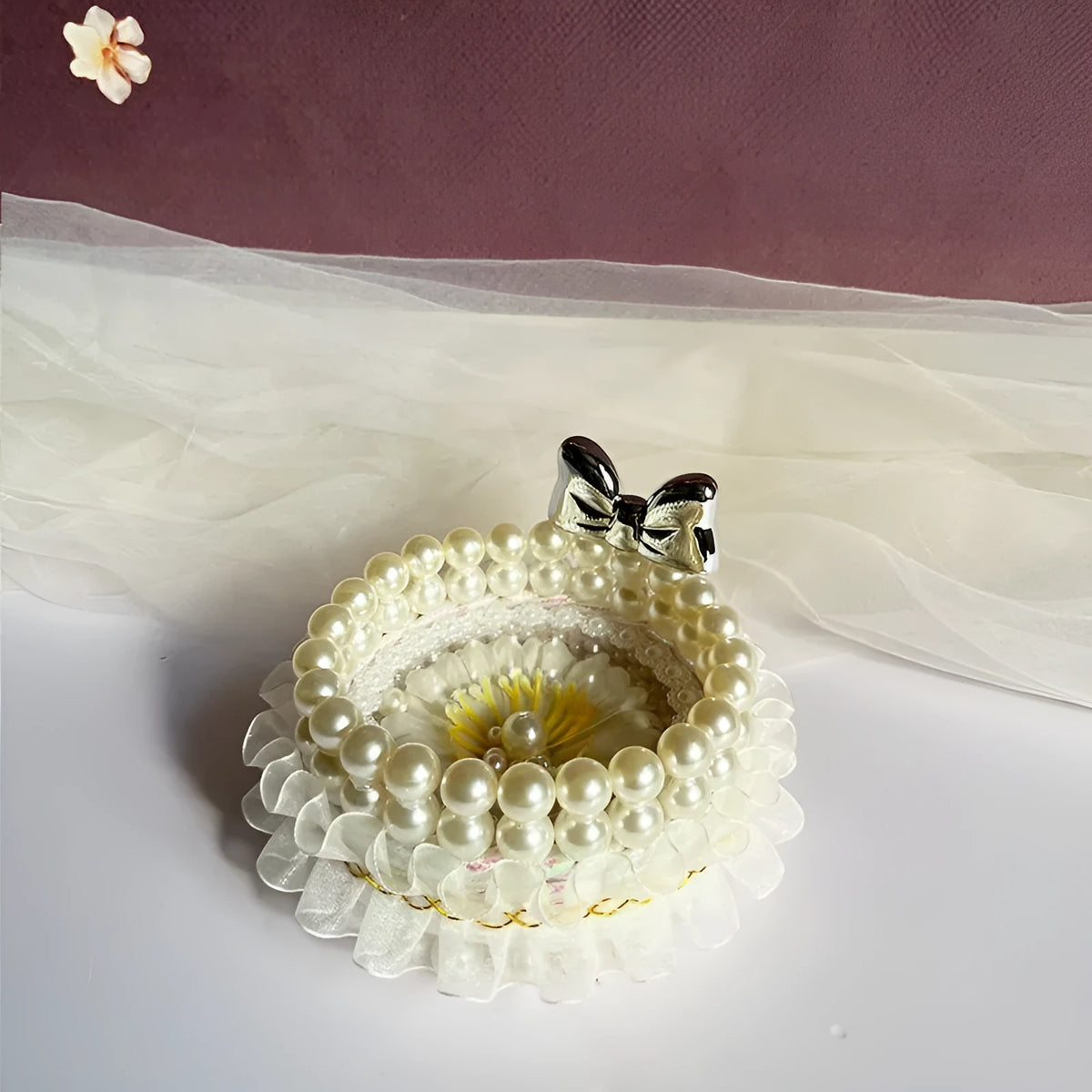 Handmade DIY beaded jewellery box in see-through acrylic, Nordic style, shown in blue, green, pink, purple, and white options.