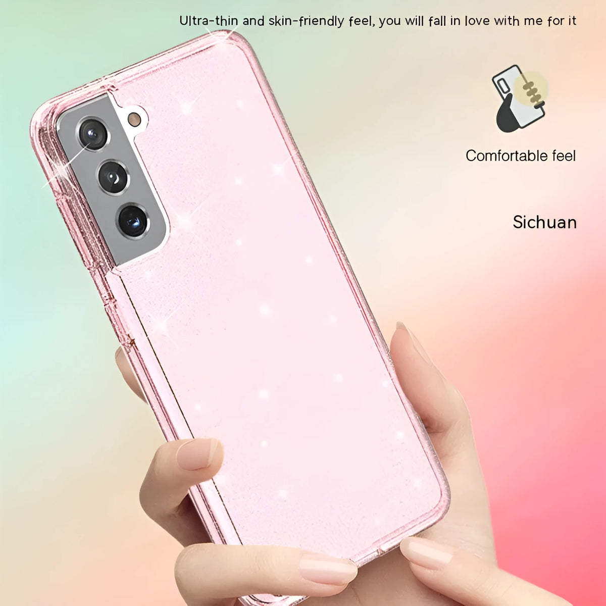 Samsung Galaxy phone case in TPU and PC hard-shell design, drop-resistant and shockproof, shown in flash grey.