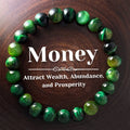 Handmade green opal glass beaded bracelet on a white background