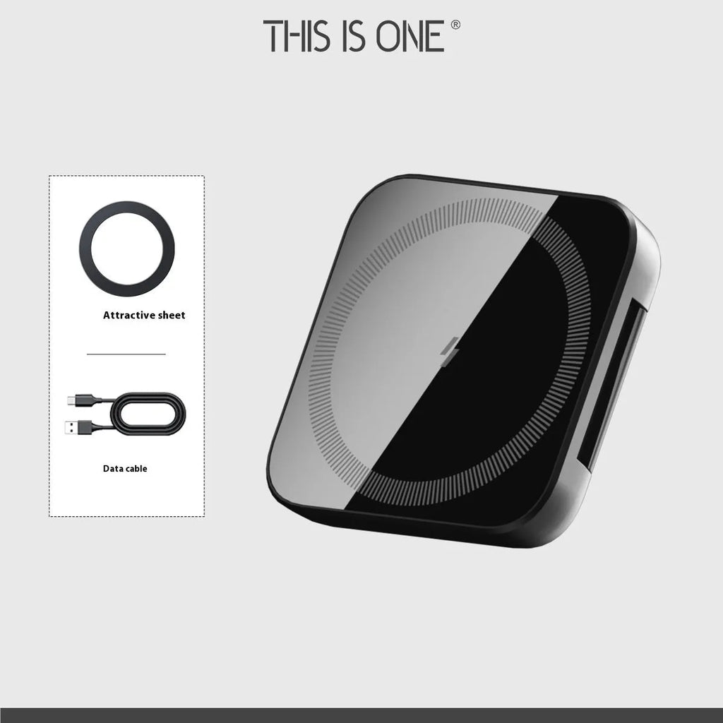 Three-in-one wireless charger with black plastic ABS PC body for watch earphone and mobile phone