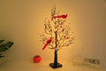 Luminous red bird winding tree lamp with 60 lights and 53CM plastic body for indoor decorative use