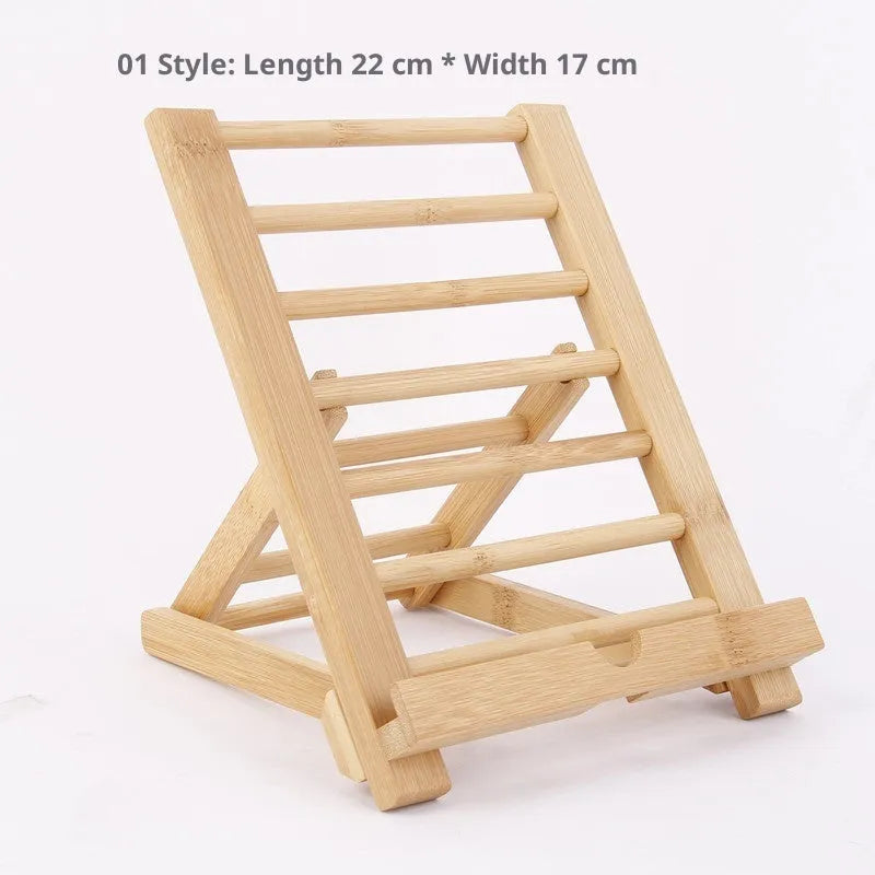 Bamboo foldable desktop phone stand with adjustable angle for tablet and phone