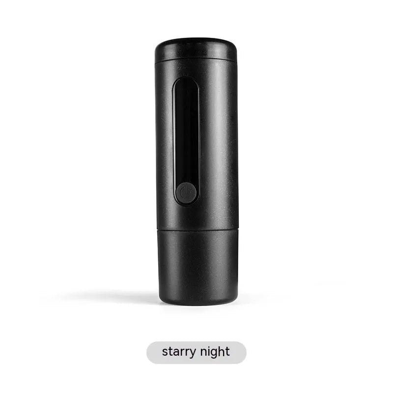 Portable dual-use coffee machine in Dark Starry Sky colour, compact 60x60x187mm size with one-button operation