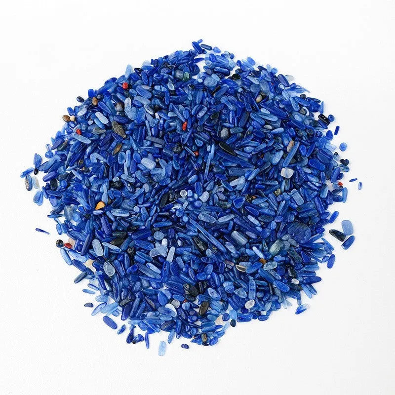 Assorted natural crystal decorative gravel chips in a clear PP bag, available in multiple colours and sizes