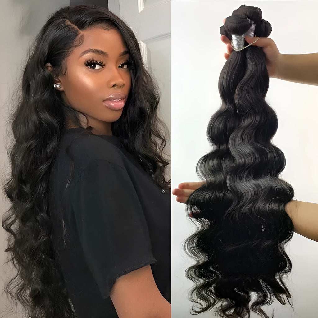 Black real hair wig hand-woven curtain roll for ladies 12-30 inch length options