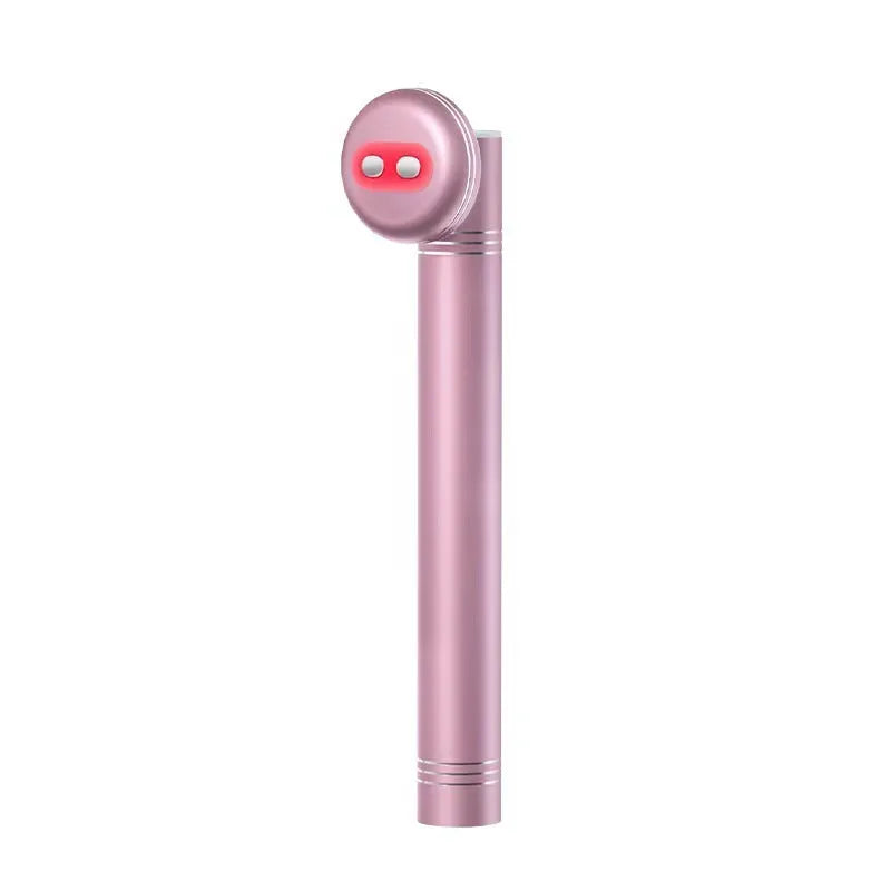 Facial lifting eye beauty instrument in pink, 143.5mm, with vibration and colour light
