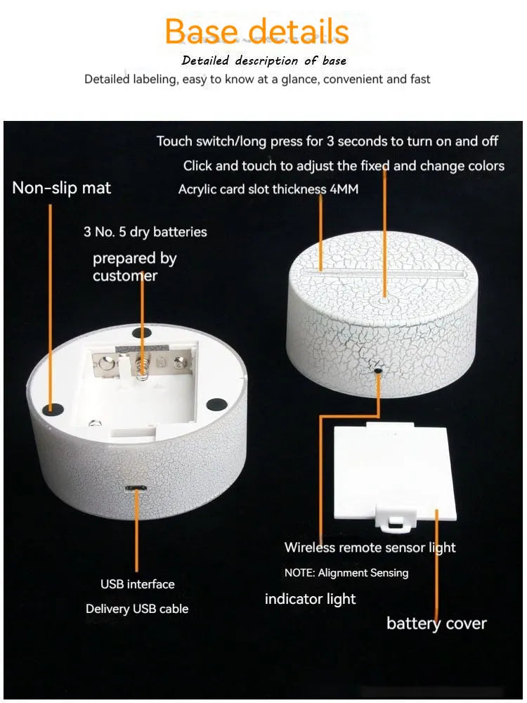 White heart shaped USB table lamp with touch control and love message display