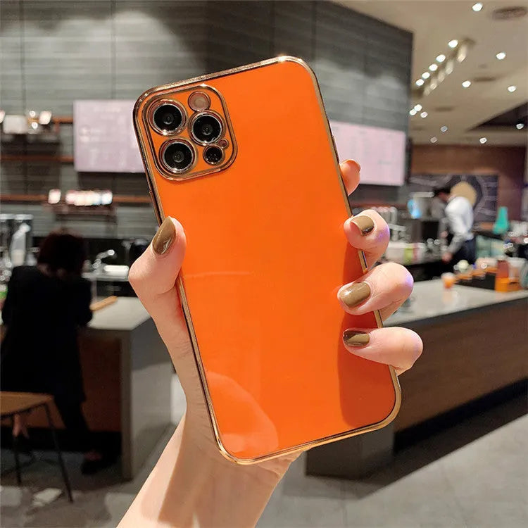 Luxury solid colour electroplating mobile phone case for iPhone 13 models in various colours