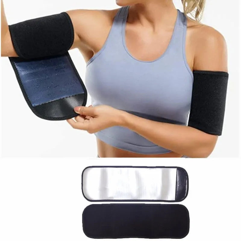 Butterfly arm band fitness exercise sauna sweat armband in silver paste colour with polyester fiber