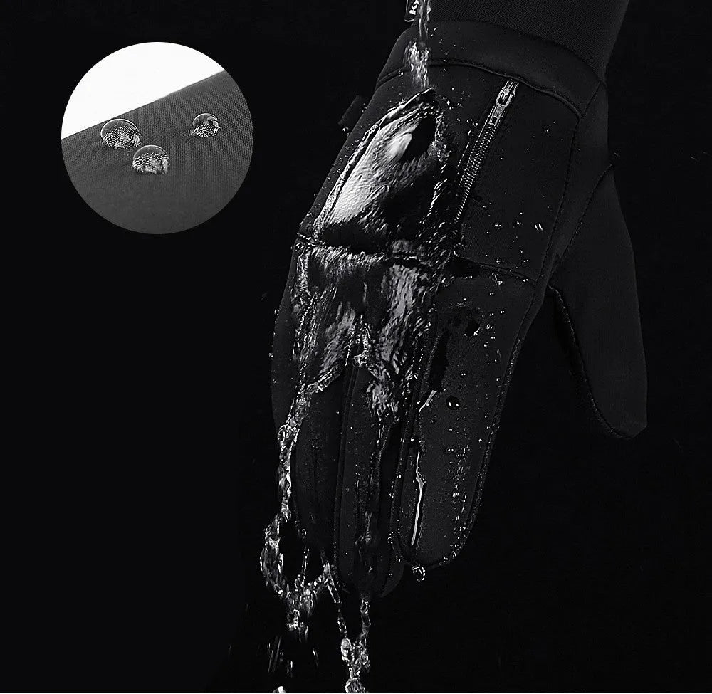 Winter cycling gloves in black or gray, polyester unisex finger gloves for cold-weather sports