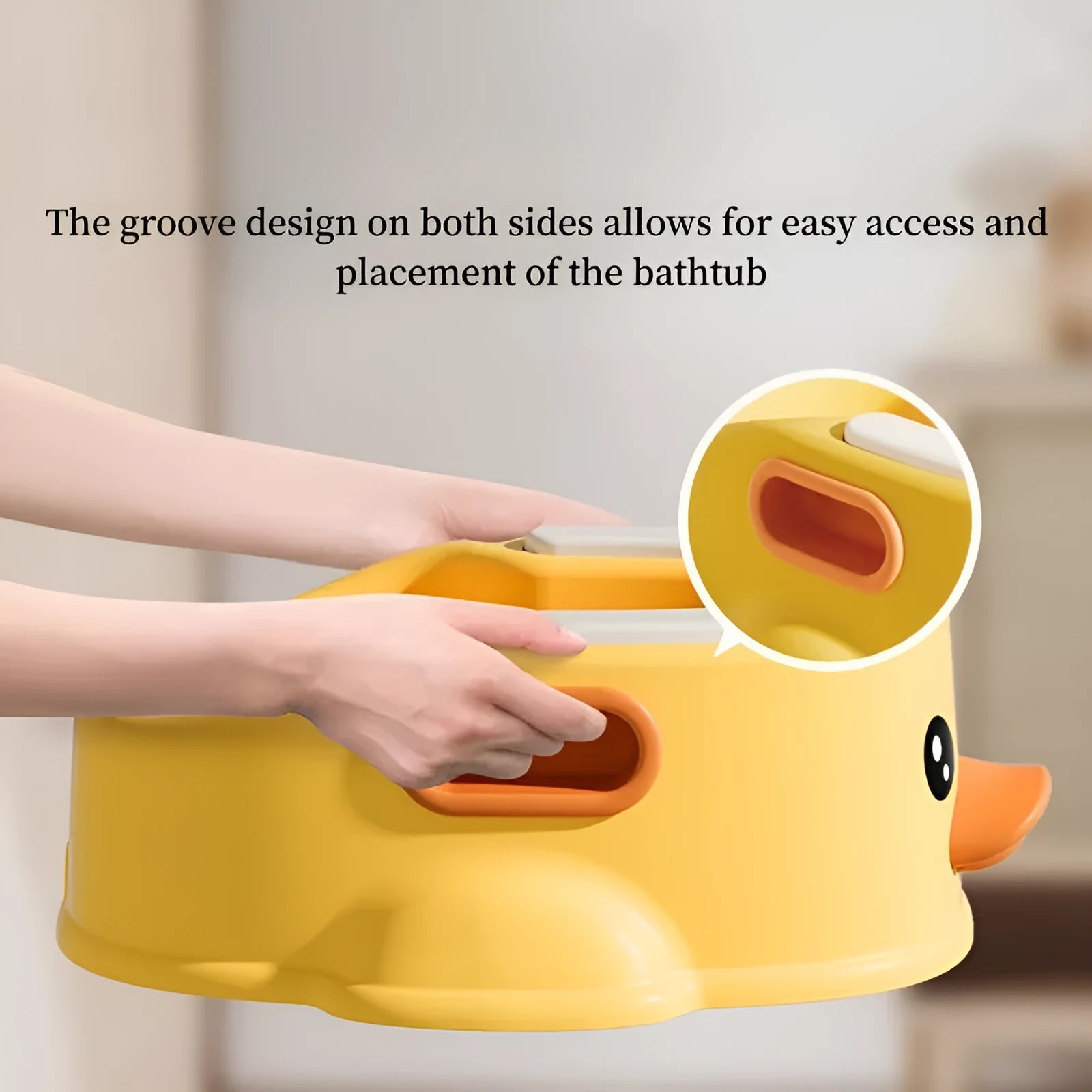 Foldable duck-shaped PVC bathtub for dogs and cats in blue, pink or yellow colour options
