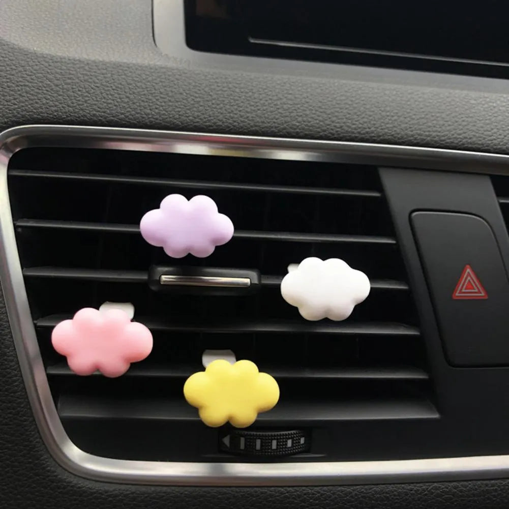 Cartoon Baiyun design resin car fragrance clip for air vents in assorted colours.