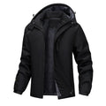 Men's plus size loose fit hooded coat in polyester available in black, dark grey, white and army green
