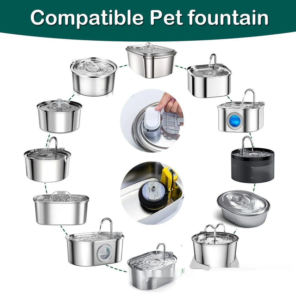 Non-woven cat water dispenser filter element with charcoal bag for pet tableware