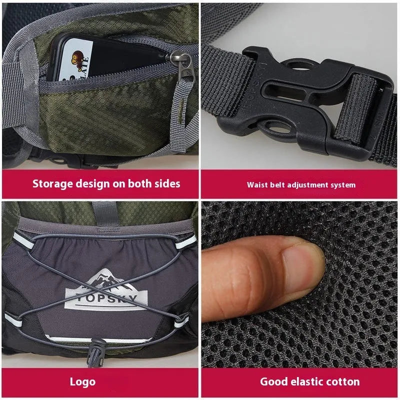 Outdoor multi-functional sports waist bag 18L nylon unisex letter graphic in army green