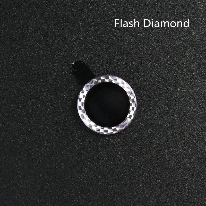 iPhone 12 camera lens protector with black aluminium alloy ring and clear tempered glass film installed.