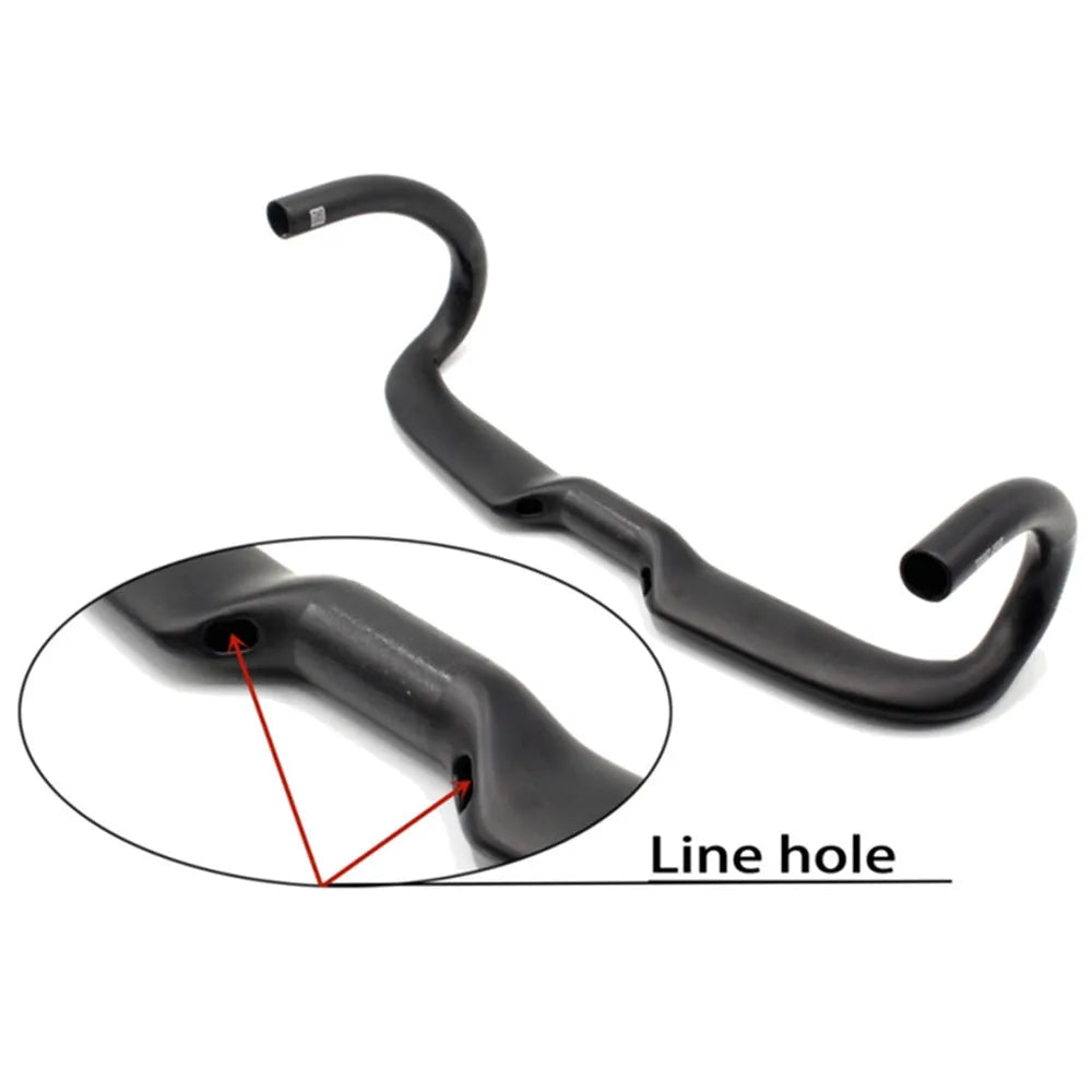 Wei Bike carbon fibre road bicycle handlebar in matte black with compact 70mm reach and 120mm drop geometry