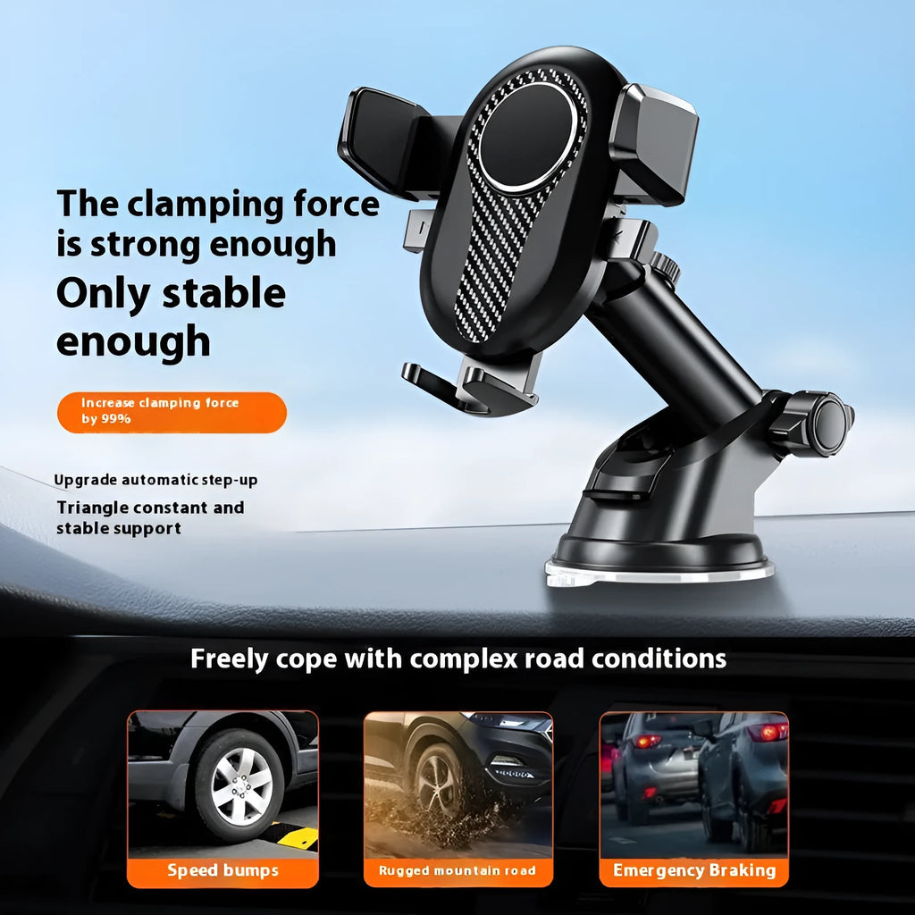 Car automatic lock extended suction phone bracket universal mobile holder with air outlet and suction cup options
