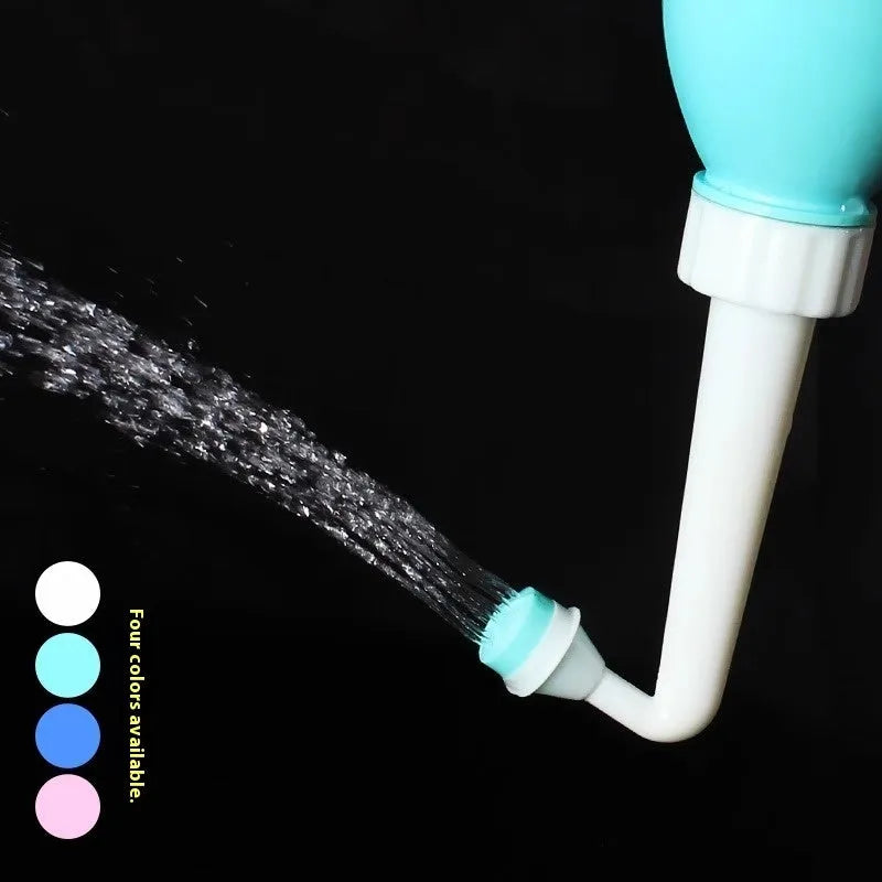 Female private parts cleaning device with dual nozzle and storage bag, pink 400ml