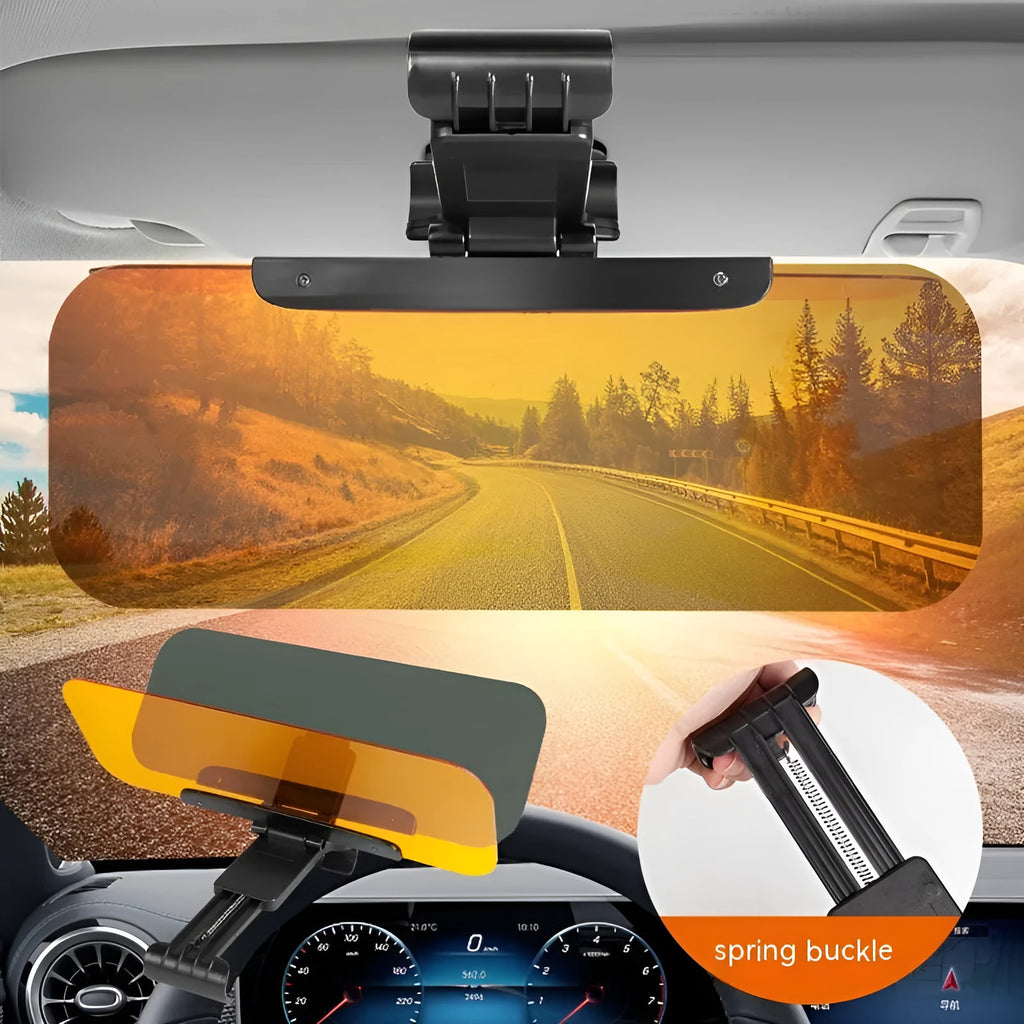 Anti-high beam goggles dual-use car sun visor with acrylic lens and multiple fitting components