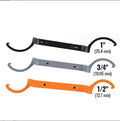 Crescent magnetic locking wrench set with orange, grey, and black adjustable spanners.