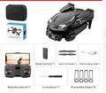V88 UAV drone with 4K dual camera in black, folded size 13x8x6cm and unfolded 30x25x6cm