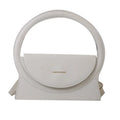PU leather horizontal messenger bag with sandwich pocket and stitching details