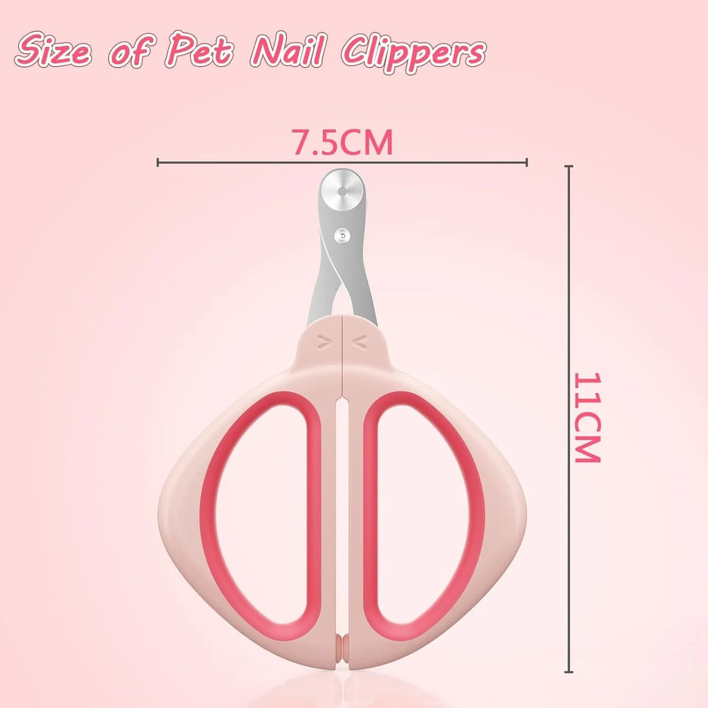 Cat nail clipper with positioning hole and non-slip handle in blue colour