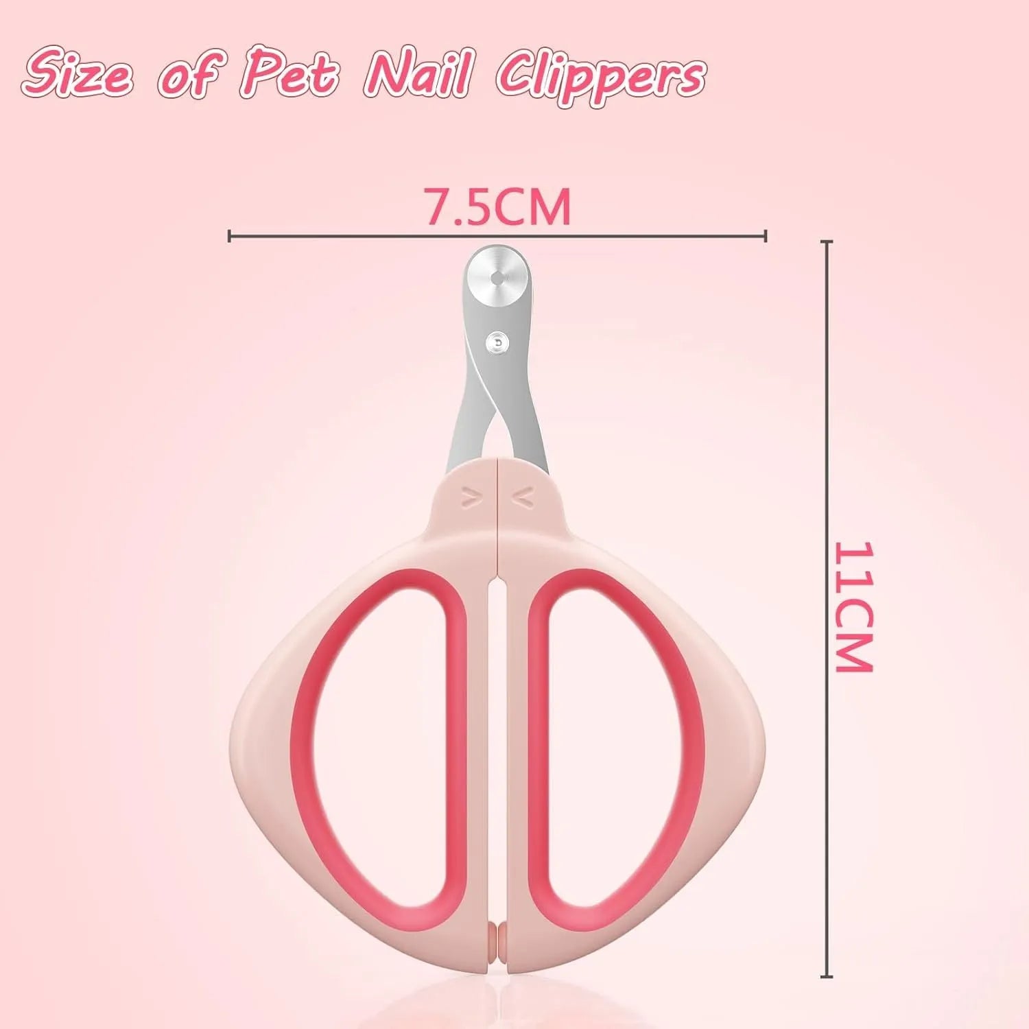 Cat nail clipper with positioning hole and non-slip handle in blue colour