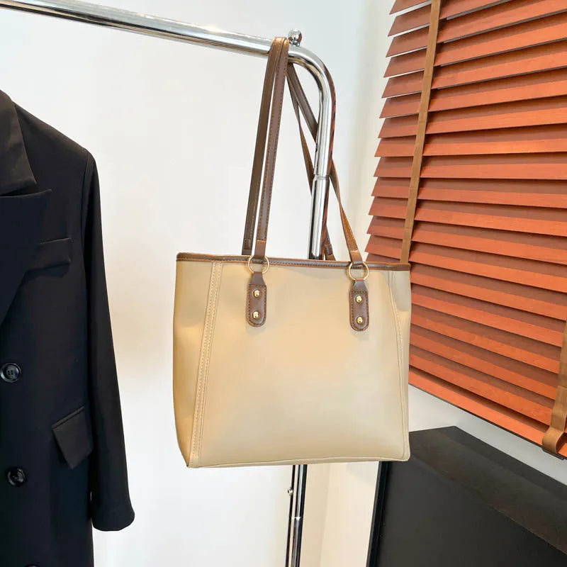 Korean style square shoulder underarm crossbody bag in PU leather, showing sandwich pocket detail.