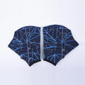 Nylon duck feet webbed swimming gloves in multiple colour prints showing finger webbing design