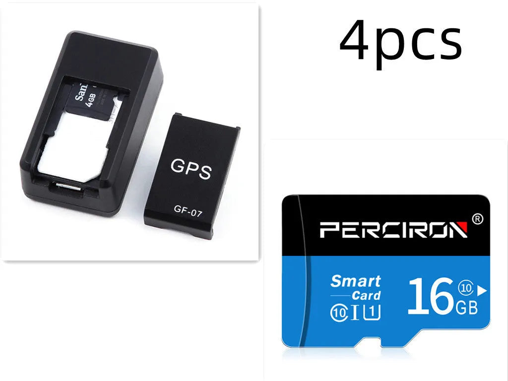 Small black magnetic GPS tracker device with USB cable for real-time vehicle and asset location tracking.