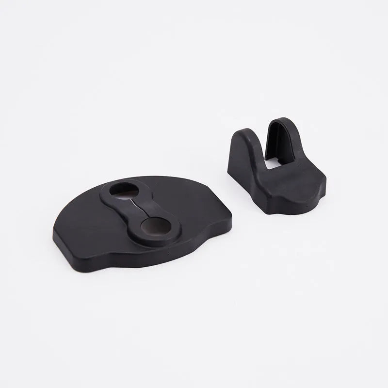 Black ABS door lock protection cover set with two latch shells and four limiter shells