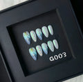 HAILANG blue shell design plastic false nail tips set in XS, S, M, L sizes