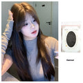 Women's layered long straight synthetic wig in cold brown colour with full-head construction