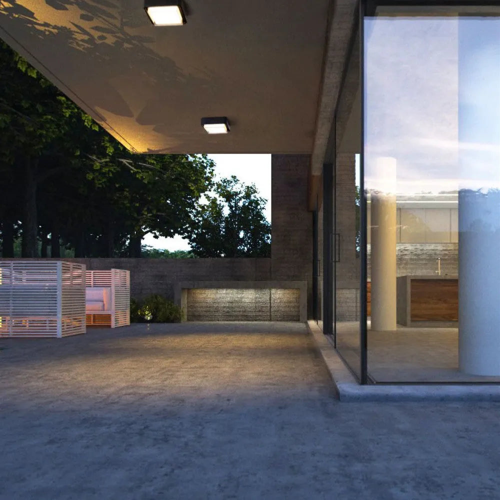 Ultra-thin insect-proof outdoor ceiling lamp with LED, powder coated lampshade, for corridor use