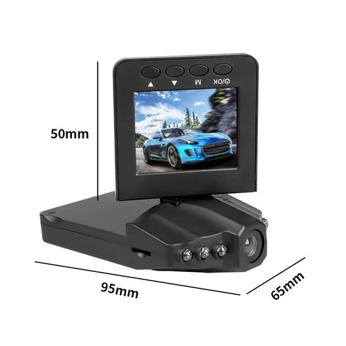 H198 HD car dash cam recorder with six infrared lights around lens and 2.4-inch screen